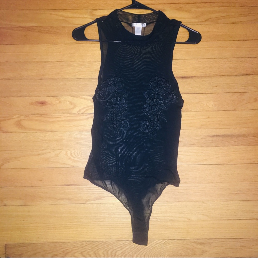 Black mesh bodysuit
